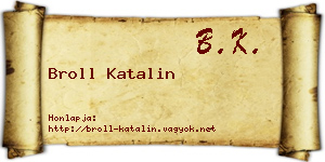 Broll Katalin névjegykártya